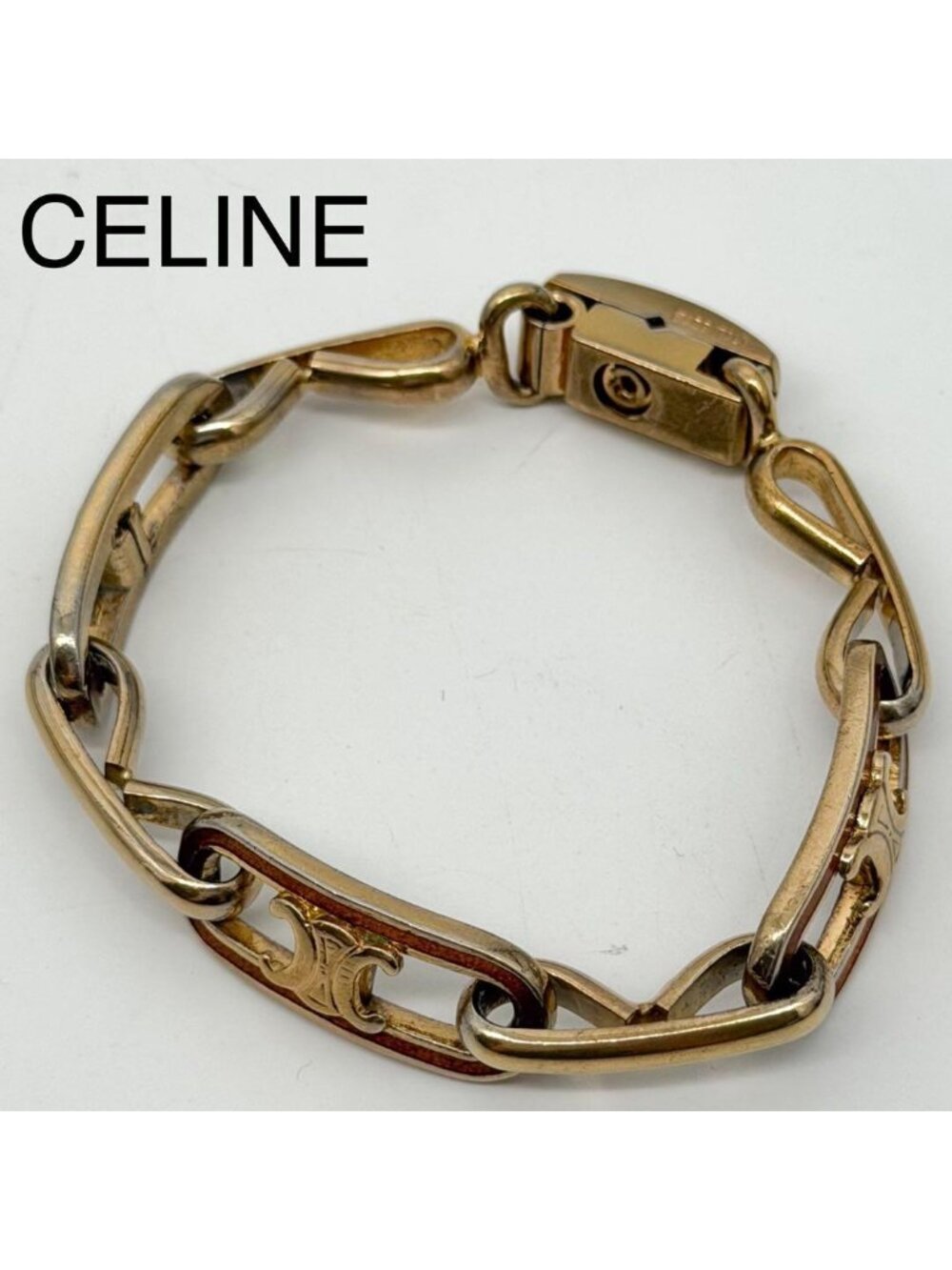 Celine Vintage Bracelet Gold Triomphe Phoebe Philo